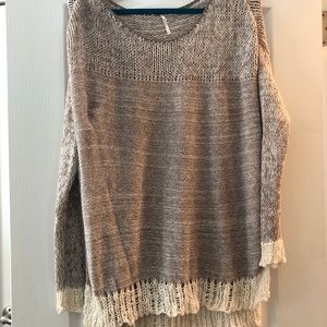 Free People Brown Beige Sweater